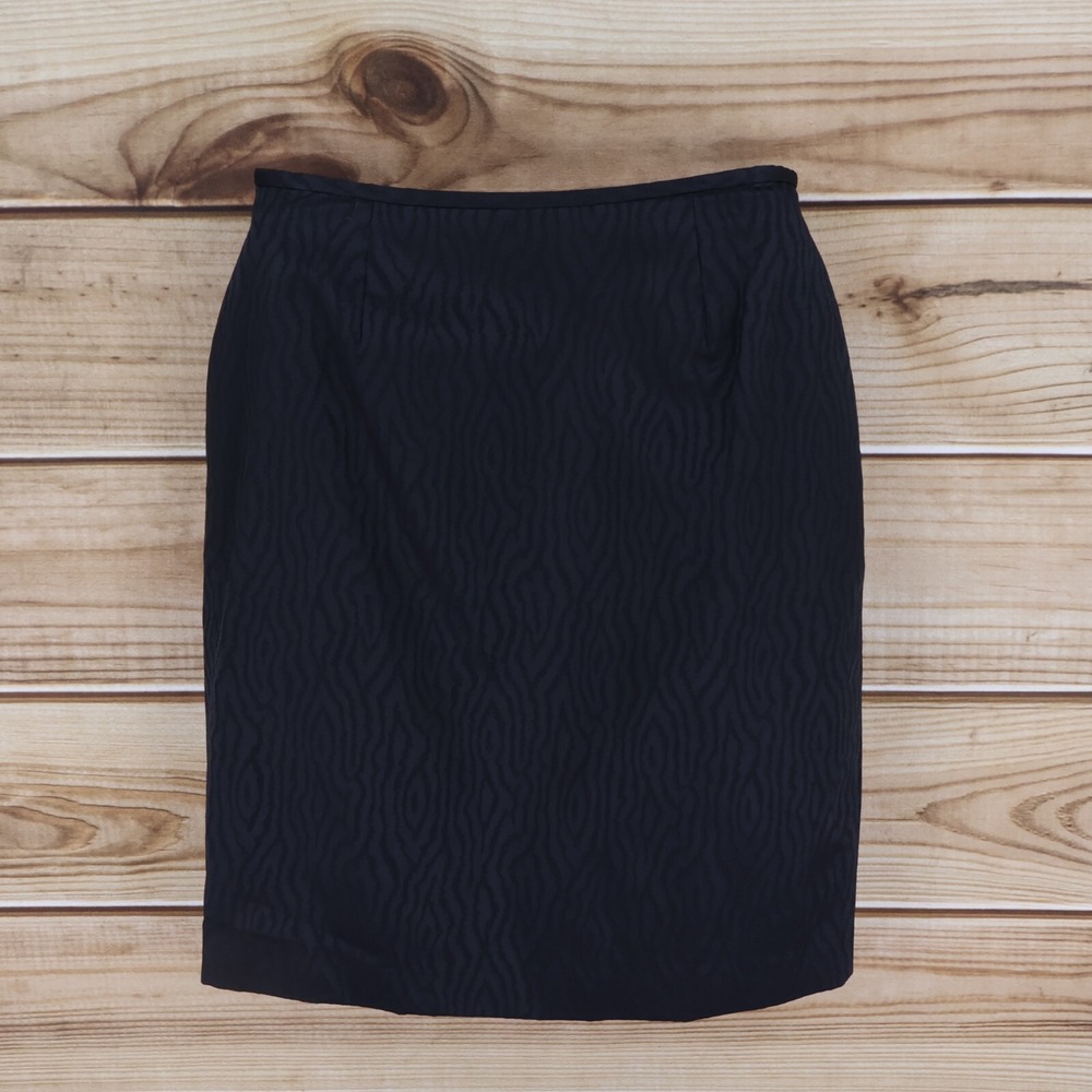 Liz Claiborne Suits Pencil Skirt Womens Size 8P Black‎ Geometric Business Career
